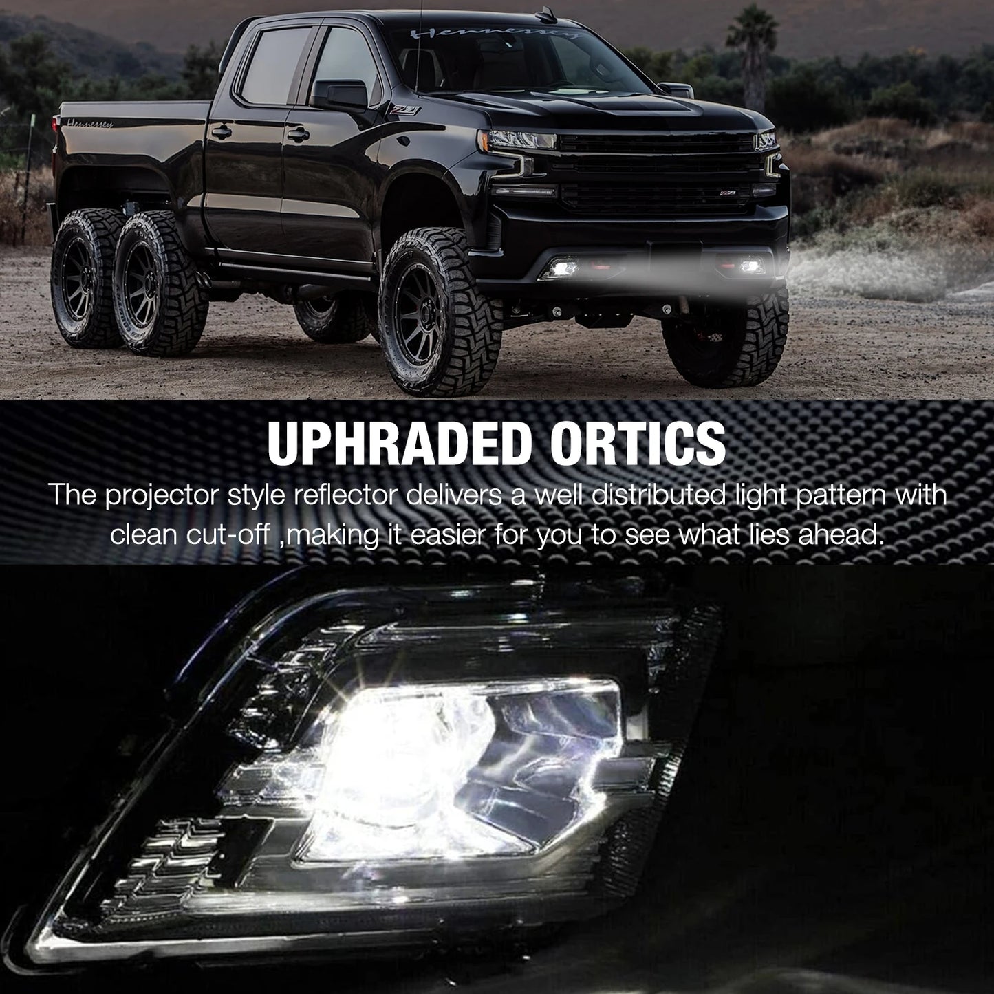 For Chevrolet Silverado 2019 2020 2021 Fog Light Led Daytime Running Lamp DRL Daylights Front Bumper Wateproof DLAA Chevy