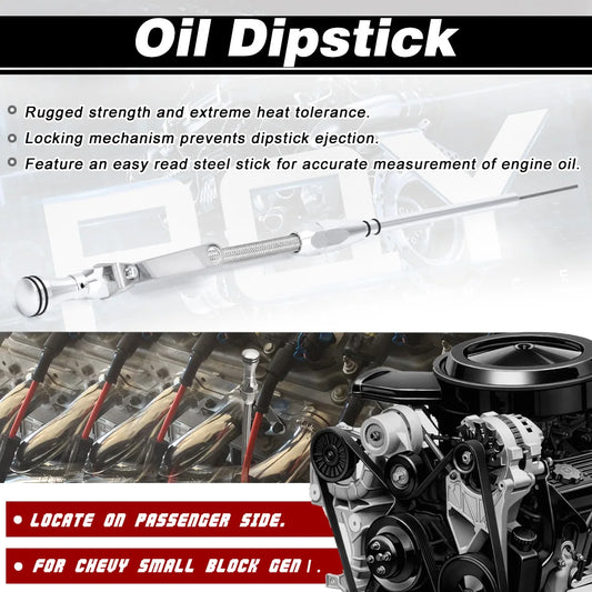 VR Engine Oil Dipstick Tube 80s later For Chevy SBC 267/305/350/400 4.4/5.7/6.6L Flexible Passenger Side  VR-GJ006