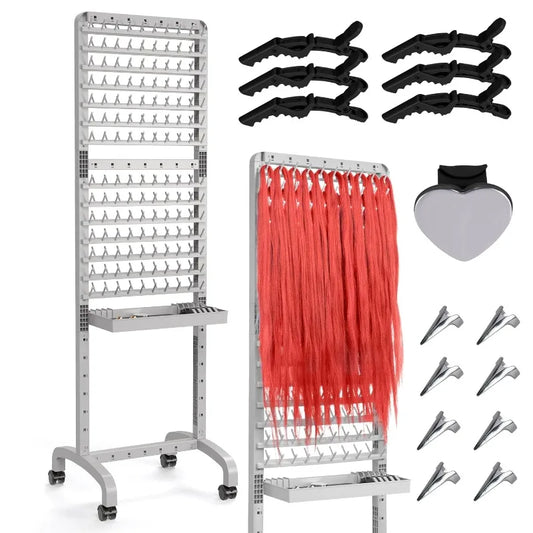 2-sided 280 Pegs Braiding Rack, Adjustable Hair Racks With Tray And 17 Braiding Tools, Braid Rack For Braiders, Hair Separator