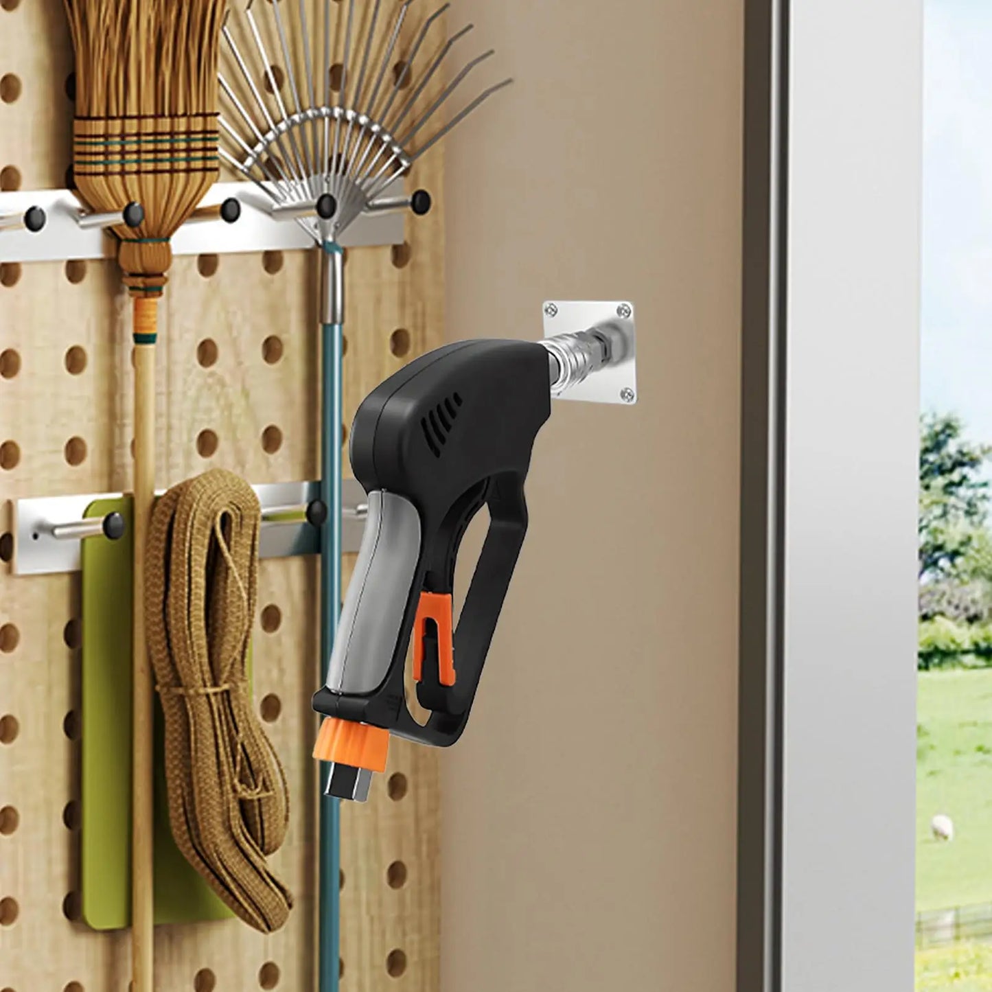 Pressure Washer Wand Holder Quick Connect Foam Cannon Rack Wall Mounted Pressure Washer Bracket For Home Garage Car Wash Station