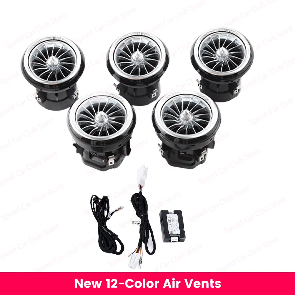 12/256 Colour LED Ambient Lights For Mercedes-Benz A/CLA/GLA W176 W117 W156 A45 CLA45 Car Air Vents Turbine Nozzle Upgrade
