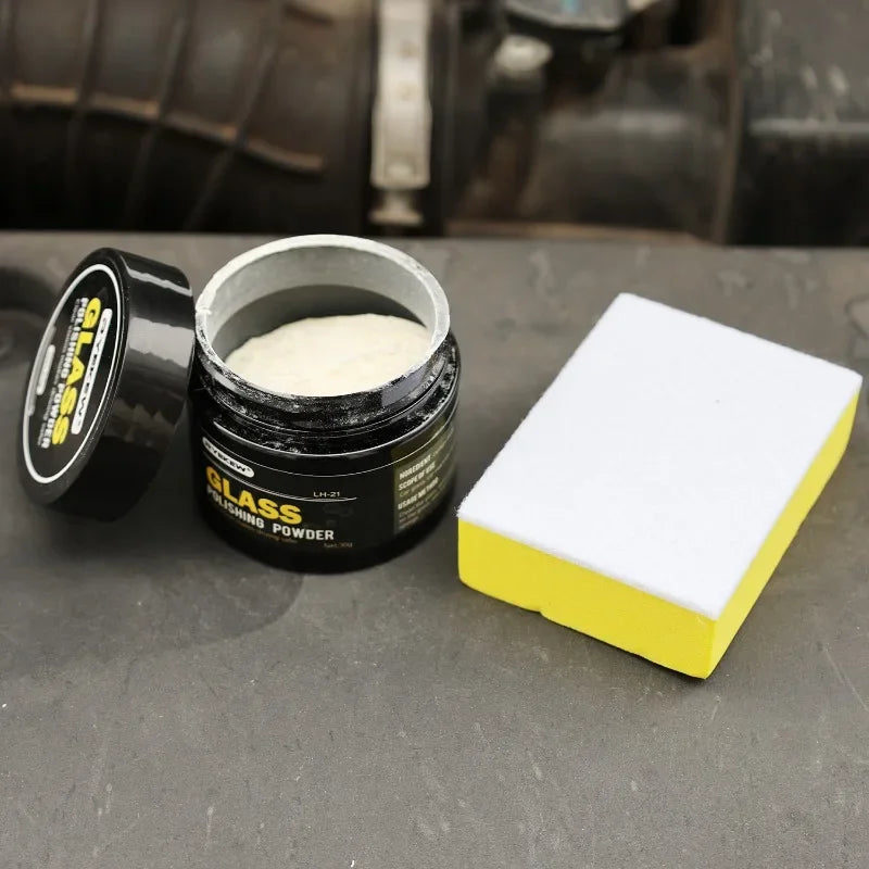 30g Car Glass Oil Film Cleaning Powder Set Cerium Oxide Polishing Powder Windscreen Scratches Remover Auto Cosmetic Accessories