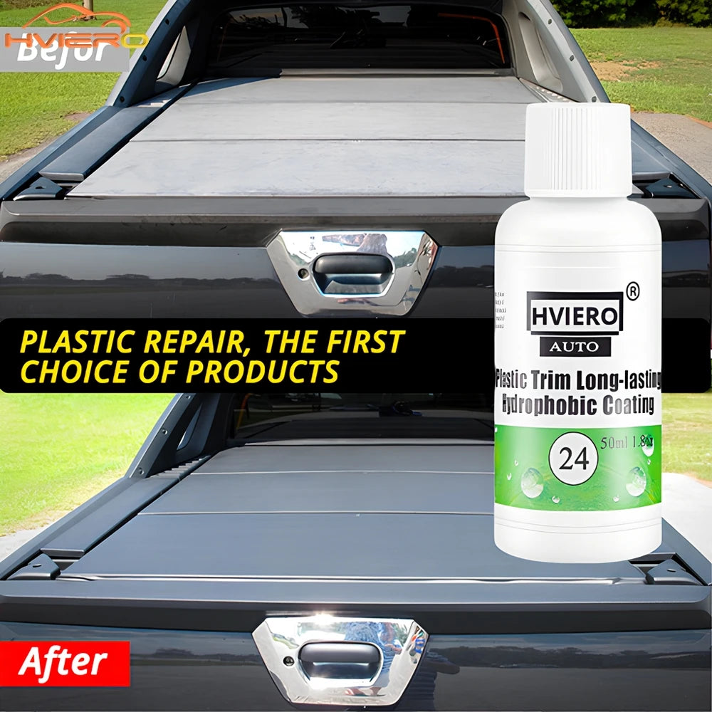 Car Plastic Renovator 20ML/50ML/100ML Care Coating Auto Rubber Repair Clean Restore Gloss Black Shine Seal Brighten Wash Tools