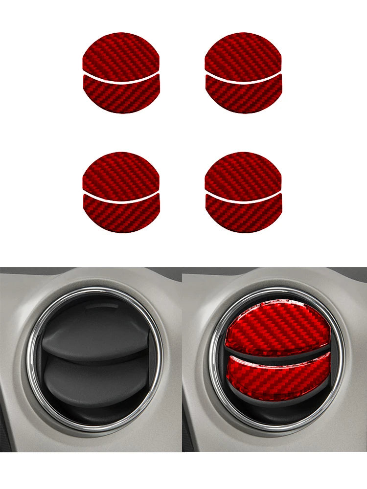 Carbon Fiber Interior Red Stickers For Toyota Matrix 2009 2010 2011 2012 2013 2014 Pontiac Vibe 2009 2010 Interior Accessories