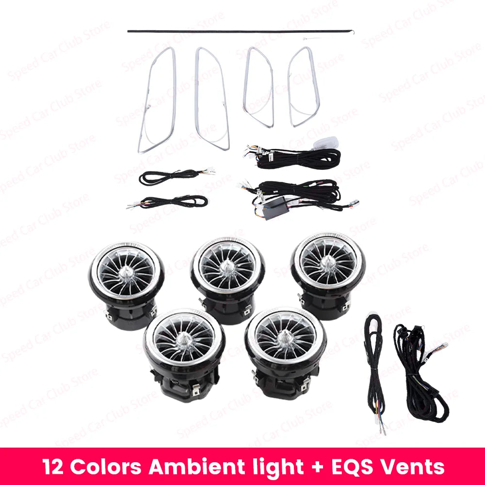 12/256 Colour LED Ambient Lights For Mercedes-Benz A/CLA/GLA W176 W117 W156 A45 CLA45 Car Air Vents Turbine Nozzle Upgrade