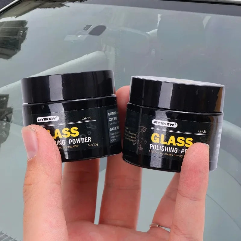 30g Car Glass Oil Film Cleaning Powder Set Cerium Oxide Polishing Powder Windscreen Scratches Remover Auto Cosmetic Accessories
