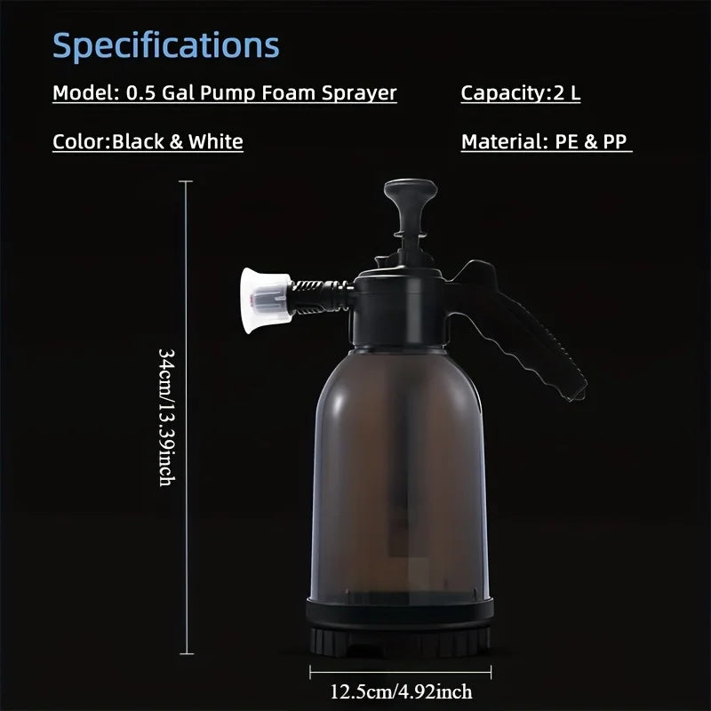 68oz High Pressure Foam Sprayer Manual Pump Spray Bottle with Tools for Car Washing, Garden Use, Home Cleaning