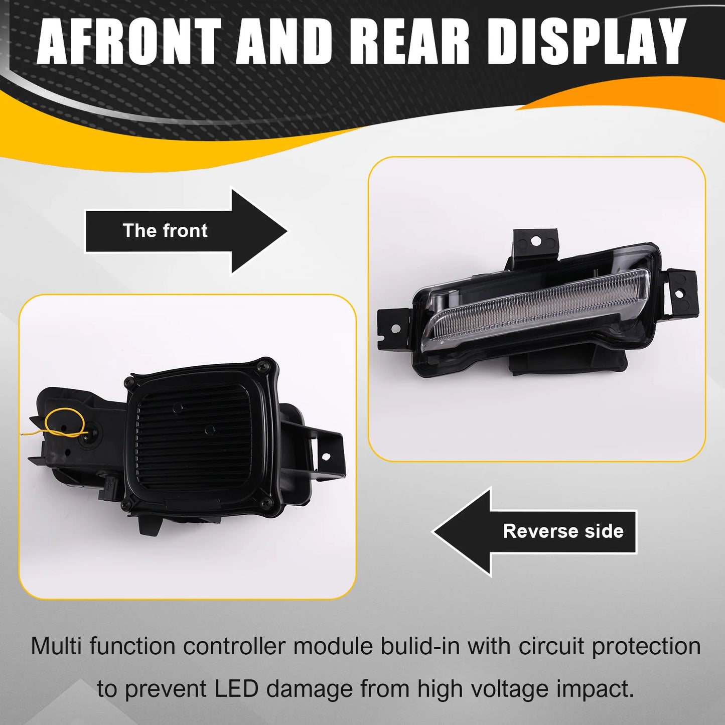 A58X-For Chevy Camaro ZL1 RS 1LT Fog Light White Daytime Running Light Yellow Turn Signal 2016 2017 2018 2019