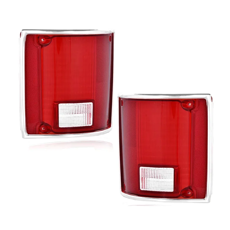 Lasting For Chevy C10 K20 GMC Sierra 1973-91 1Pair Car Tail Lights Tail Lamps With Chrome Bezel GM2801122, GM2800122