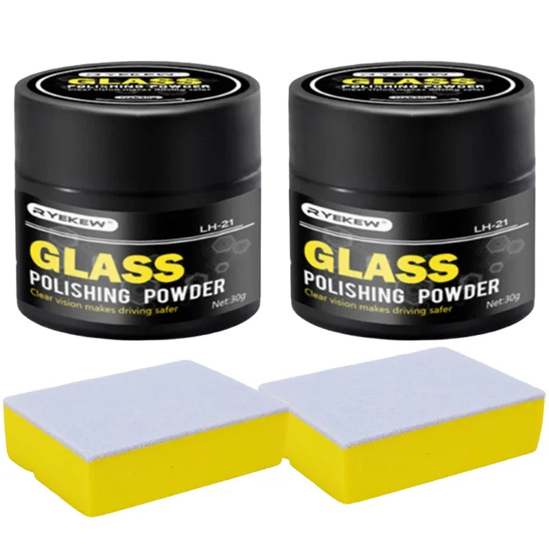 30g Car Glass Oil Film Cleaning Powder Set Cerium Oxide Polishing Powder Windscreen Scratches Remover Auto Cosmetic Accessories