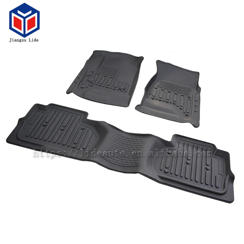 3pcs Front & Rear TPE Car Mats For 14-18 Chevy Silverado Extended Cab GMC Sierra Extended Cab