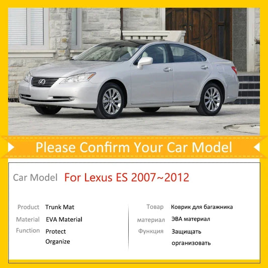 Car Trunk Mat for Lexus ES 350 ES350 Accsesories 2007~2013 2008 Waterproof Anti-slip Pad Cargo Boot Liner Tray Protective Carpet