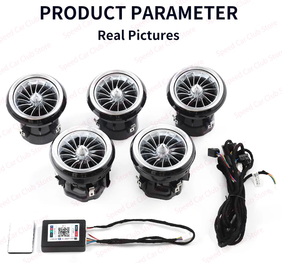 12/256 Colour LED Ambient Lights For Mercedes-Benz A/CLA/GLA W176 W117 W156 A45 CLA45 Car Air Vents Turbine Nozzle Upgrade