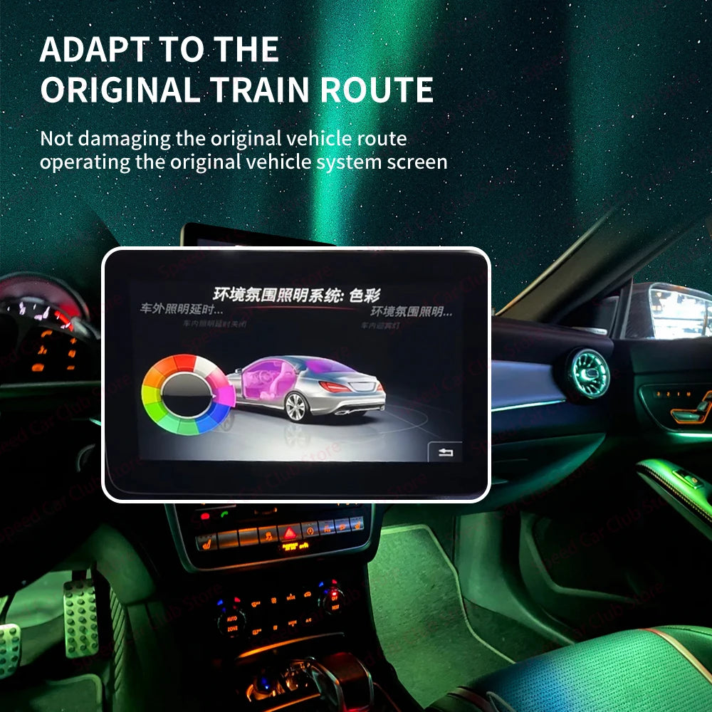 12/256 Colour LED Ambient Lights For Mercedes-Benz A/CLA/GLA W176 W117 W156 A45 CLA45 Car Air Vents Turbine Nozzle Upgrade