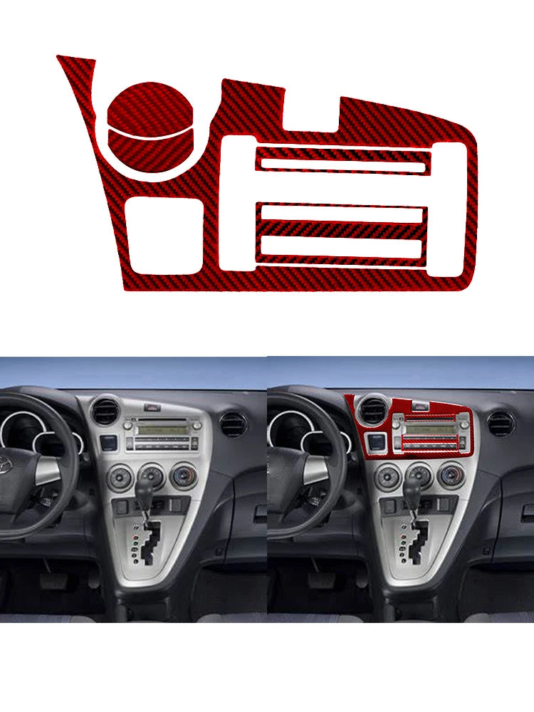 Carbon Fiber Interior Red Stickers For Toyota Matrix 2009 2010 2011 2012 2013 2014 Pontiac Vibe 2009 2010 Interior Accessories