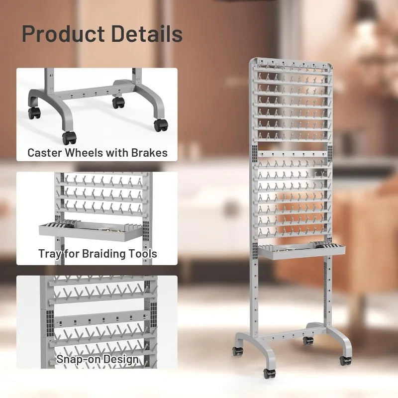 2-sided 280 Pegs Braiding Rack, Adjustable Hair Racks With Tray And 17 Braiding Tools, Braid Rack For Braiders, Hair Separator