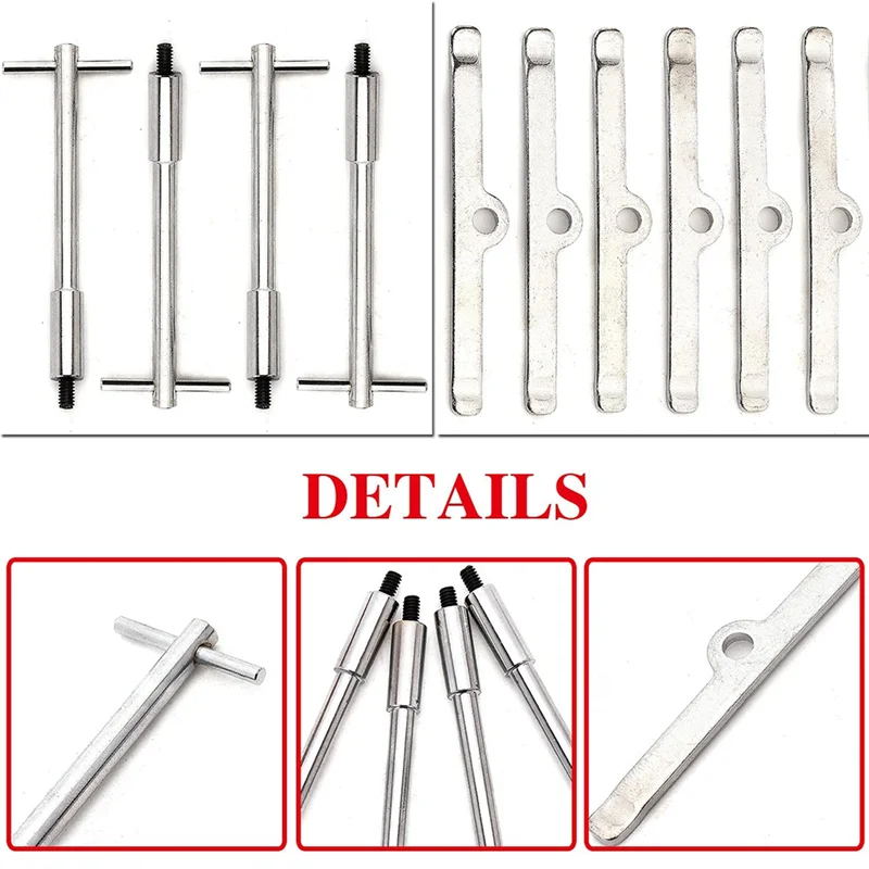 NEW-Tall T-Bar Valve Cover Hold Down Kit For SB Chevy Chrome SBC 283 327 350 Bolts Tabs Valve Cover T-Bar Set
