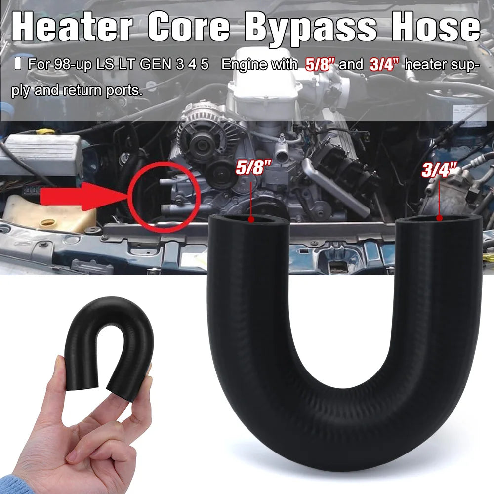 Heater Core Bypass Hose Coolant Crossover For 98-up GM Chevy Pontiac GEN 3 4 5 LSX LS1 LS2 LS3 LS6 LS7 LM7 LT1 LT4 LQ4 LQ9
