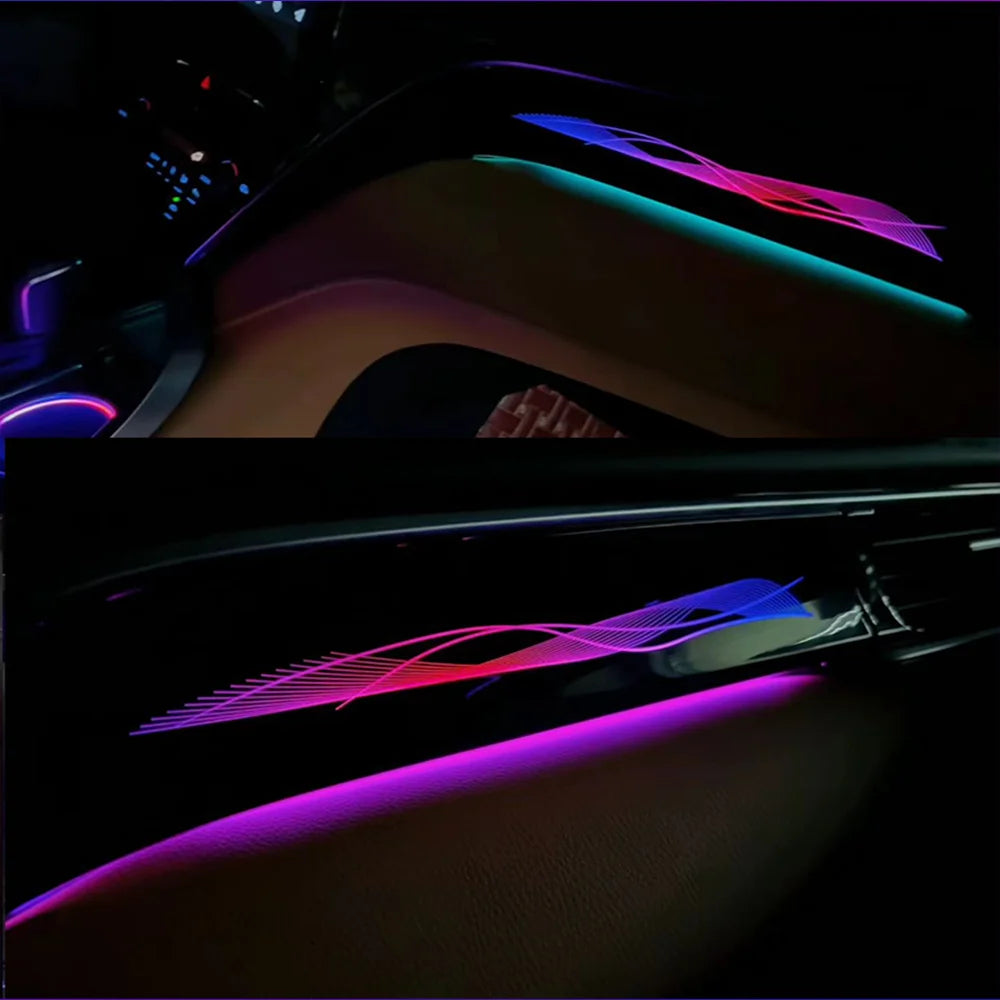 New LED Car Inner Ambient light For Toyota Camry Generation 8 2018-2023 Ribbon Dynamic Magic Color Ambience lamp APP contr