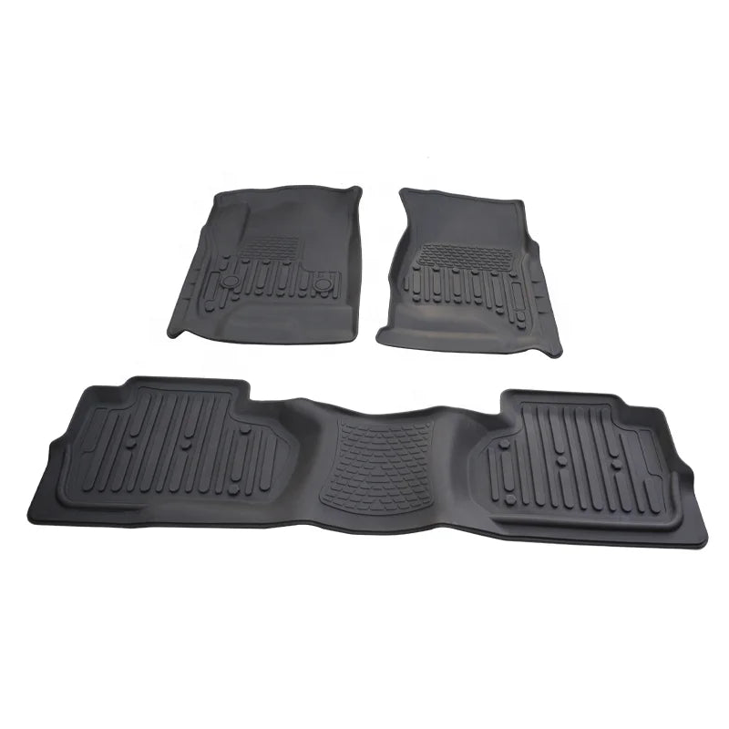3pcs Front & Rear TPE Car Mats For 14-18 Chevy Silverado Extended Cab GMC Sierra Extended Cab