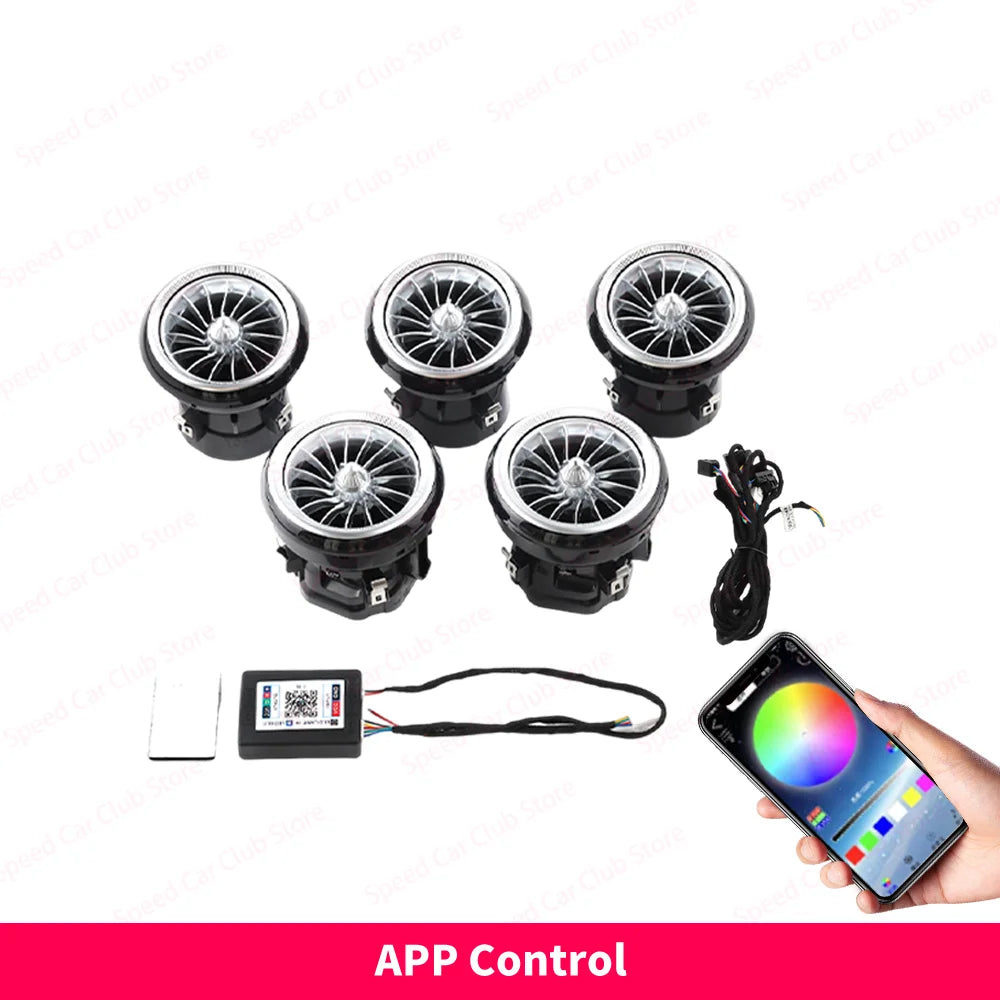 12/256 Colour LED Ambient Lights For Mercedes-Benz A/CLA/GLA W176 W117 W156 A45 CLA45 Car Air Vents Turbine Nozzle Upgrade