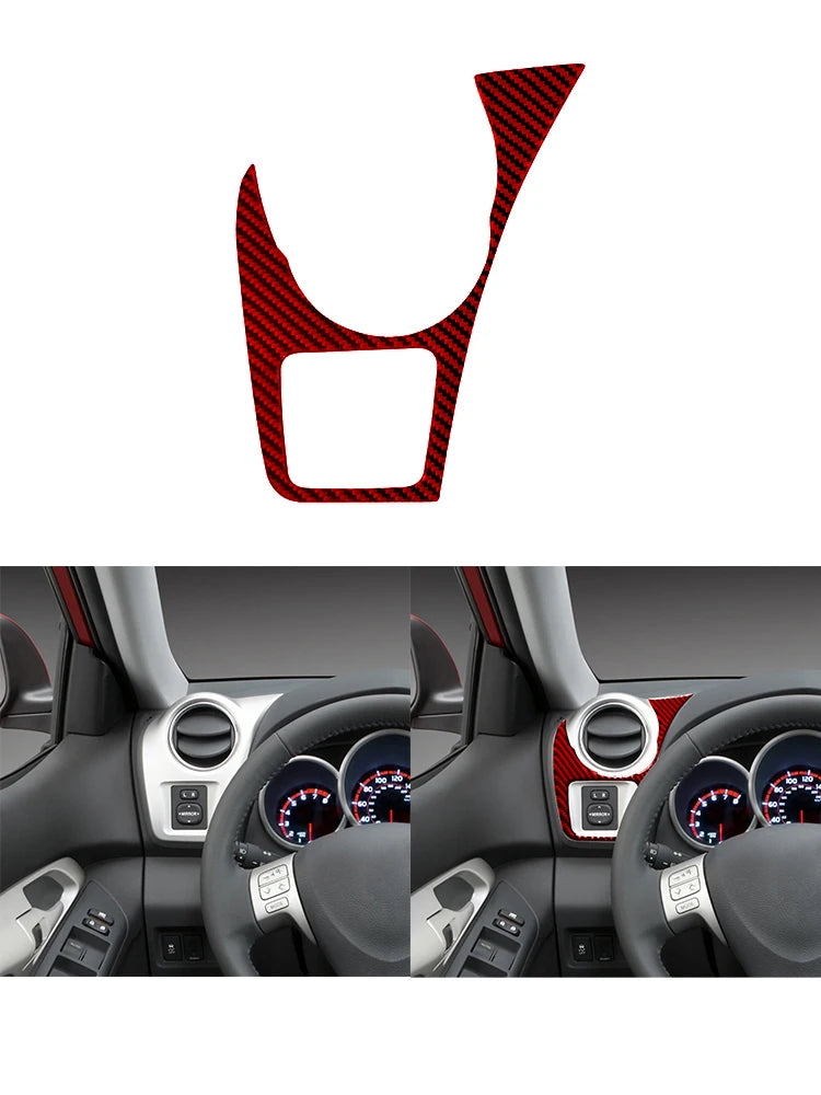 Carbon Fiber Interior Red Stickers For Toyota Matrix 2009 2010 2011 2012 2013 2014 Pontiac Vibe 2009 2010 Interior Accessories
