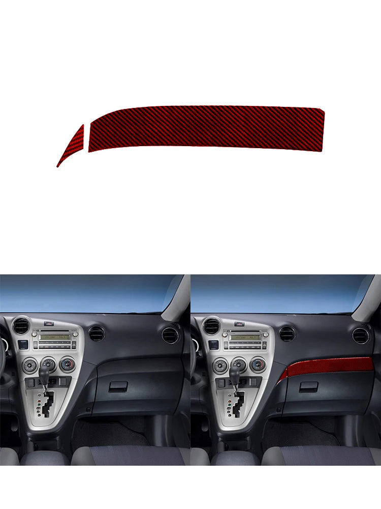 Carbon Fiber Interior Red Stickers For Toyota Matrix 2009 2010 2011 2012 2013 2014 Pontiac Vibe 2009 2010 Interior Accessories