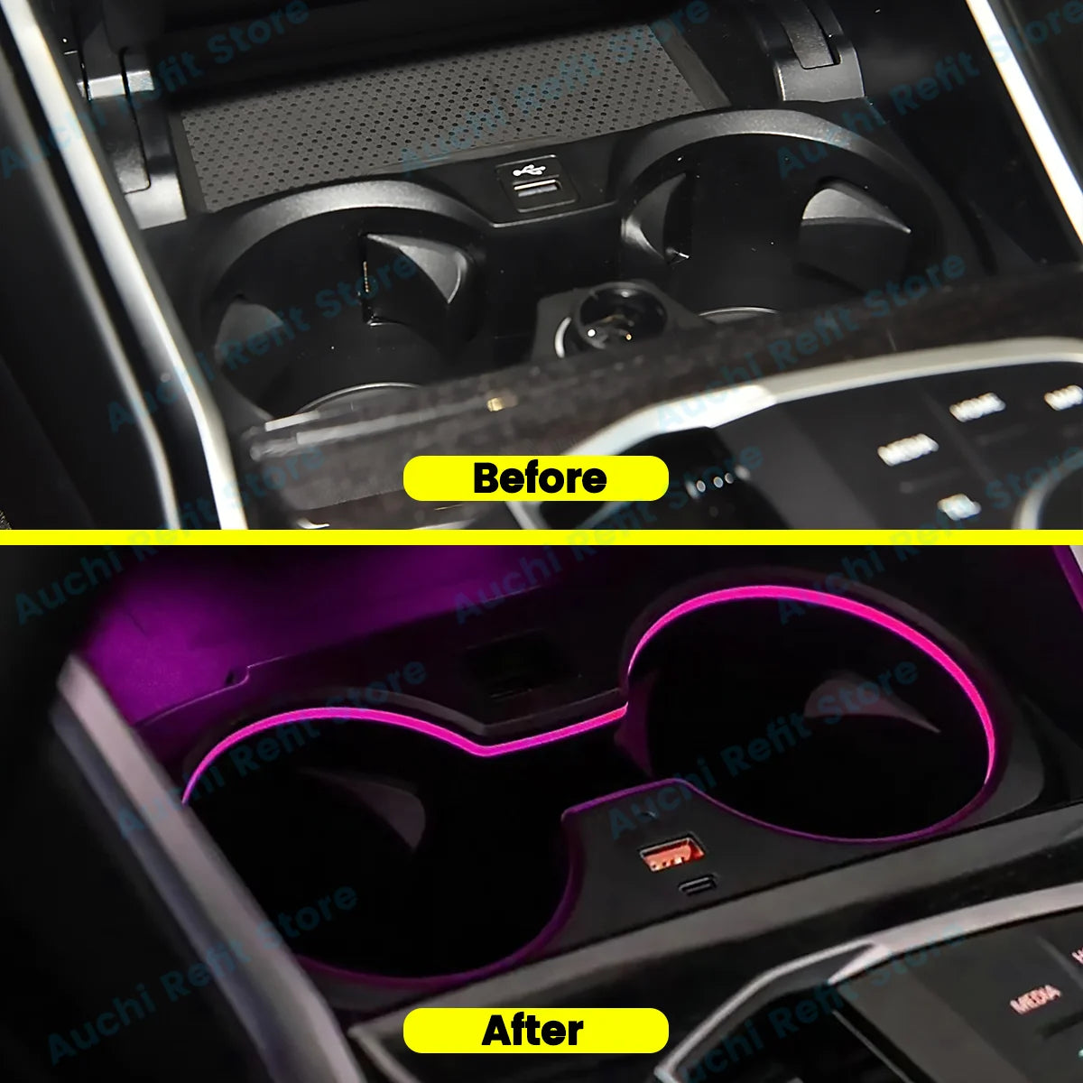 11 Colours LED Cup Holder Lamp For BMW 2/3/4 Series i3 i4 G20 G23 G26 G80 G82 G42 M240i Car Cup Frame Decoration Ambient Light