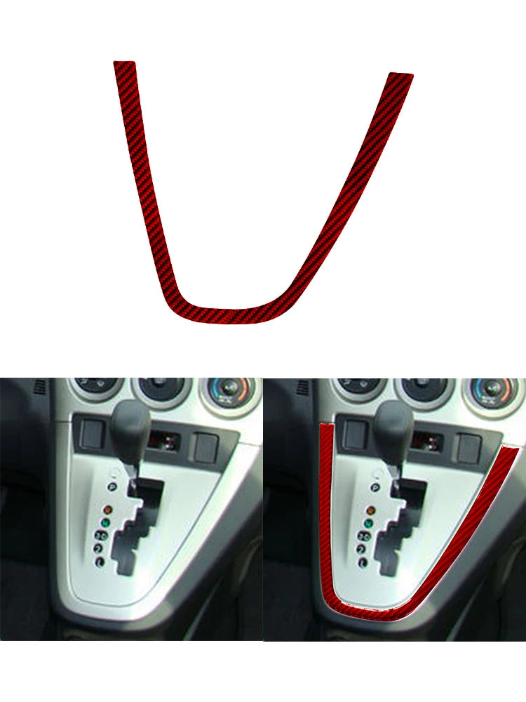 Carbon Fiber Interior Red Stickers For Toyota Matrix 2009 2010 2011 2012 2013 2014 Pontiac Vibe 2009 2010 Interior Accessories