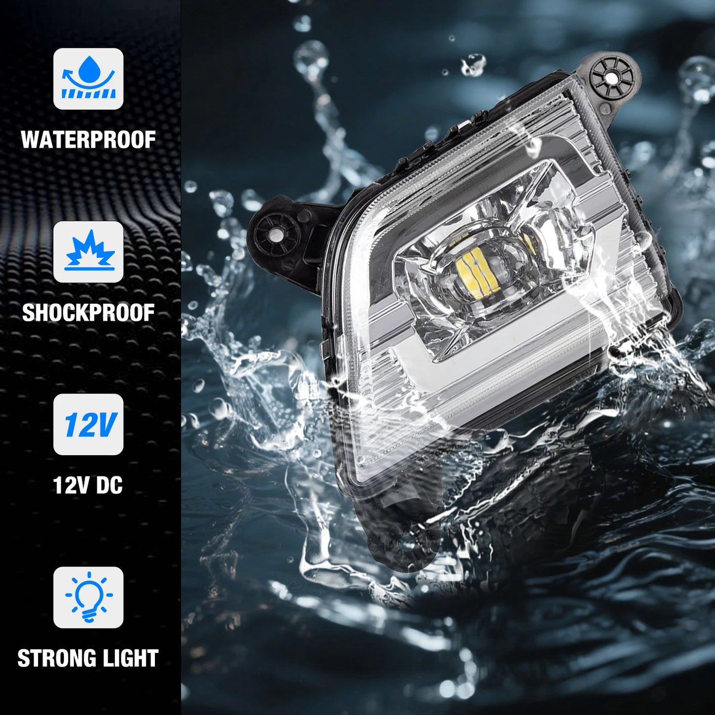 For Chevrolet Silverado 2019 2020 2021 Fog Light Led Daytime Running Lamp DRL Daylights Front Bumper Wateproof DLAA Chevy