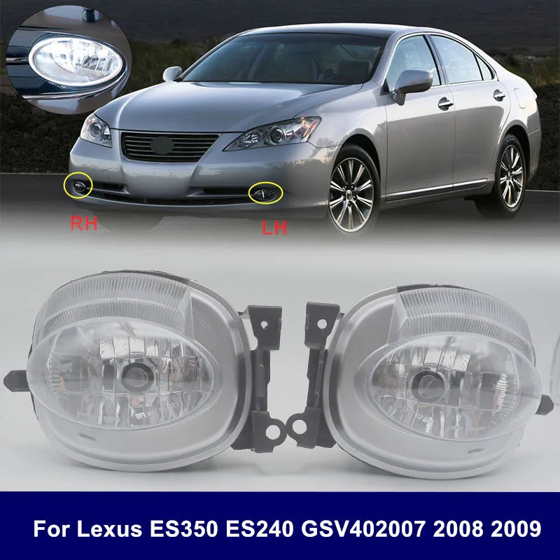 2pcs For Lexus ES350 2006 2007 2008 2009 Front Bumper Fog Lights Anti-fog Lights 81221-33211 81211-33211 With Halogen Bulb