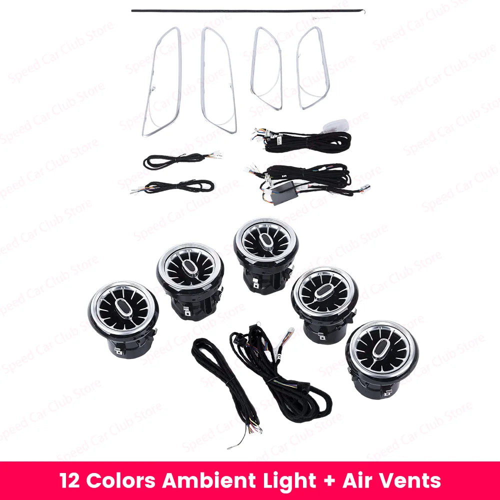 12/256 Colour LED Ambient Lights For Mercedes-Benz A/CLA/GLA W176 W117 W156 A45 CLA45 Car Air Vents Turbine Nozzle Upgrade